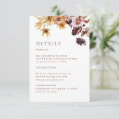 Carte D'accompagnement Rustique Automne Floral Boho Mariage (Debout devant)