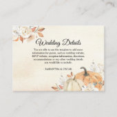 Carte D'accompagnement Rustique Automne Orange Citrouilles & Fleurs (Devant)