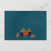 Carte D'accompagnement Rustique Automne Orange Marine Blue Mariage Récept (Dos)