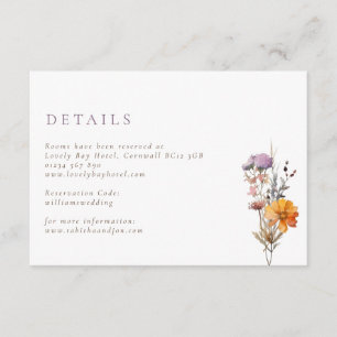 Carte D'accompagnement Rustique Automne Orange & Purple Fleur sauvage Mar