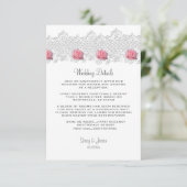 Carte D'accompagnement Rustique Barnwood & Lace Mariage (Debout devant)