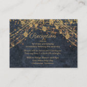 Carte D'accompagnement Rustique Bleu Gold String éclaire la réception de (Devant)