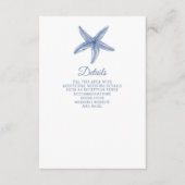 Carte D'accompagnement Rustique Blue Starfish Marine Ocean Beach Mariage (Devant)