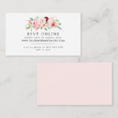 Carte D'accompagnement Rustique Blush Pink Mariage site Web RSVP (Devant / Derrière)