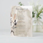 Carte D'accompagnement Rustique Boho Bouquet Réception moderne (Debout devant)