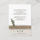 Carte D'accompagnement Rustique Boho Burlap Wood Eucalyptus Détails du Ma (Dos)