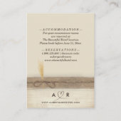 Carte D'accompagnement Rustique Boho Burlap Wood Pampass Détails du Maria (Dos)