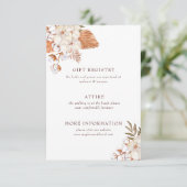 Carte D'accompagnement Rustique Boho Pampas Grass Floral Mariage du déser (Debout devant)
