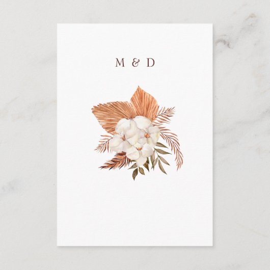 Carte D'accompagnement Rustique Boho Pampas Grass Floral Mariage du déser (Dos)