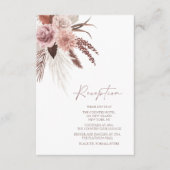 Carte D'accompagnement Rustique Boho Pampas Grass Mariage en terre cuite (Devant)