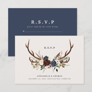 Carte D'accompagnement Rustique bordeaux mariage botanique floral