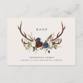 Carte D'accompagnement Rustique bordeaux mariage botanique floral (Devant)