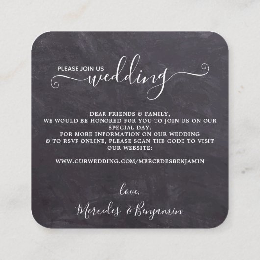 Carte D'accompagnement Rustique Botanique Eucalyptus QR Code Mariage Invi (Dos)