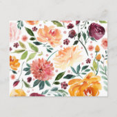 Carte D'accompagnement Rustique Bourgogne Blush Floral Information Mariag (Dos)