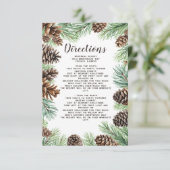 Carte D'accompagnement Rustique Branches de Fir Pine Cone Détails du Mari (Debout devant)