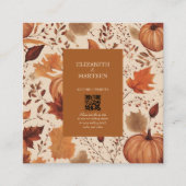 Carte D'accompagnement Rustique Brown Beige Brûlé Orange Floral Automne (Devant)