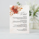 Carte D'accompagnement Rustique Burnt Orange Terracotta Élégant Mariage (Debout devant)