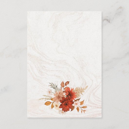 Carte D'accompagnement Rustique Burnt Orange Terracotta Élégant Mariage (Dos)