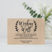 Carte D'accompagnement Rustique Chic Faux Kraft Mariage Wishing well (Debout devant)