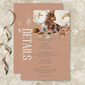 Carte D'accompagnement Rustique Crème Rouille & Brun Détails Floraux d'Au