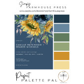 Carte D'accompagnement Rustique Dusty Blue Sunflowers Détails du Mariage