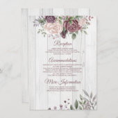 Carte D'accompagnement Rustique Dusty Rose (Devant / Derrière)