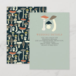 Carte D'accompagnement Rustique Elegant Bois Wild Champhrooms Mariage