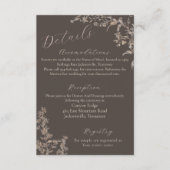 Carte D'accompagnement Rustique Elegant Mocha Script Fleur sauvage Mariag (Devant)