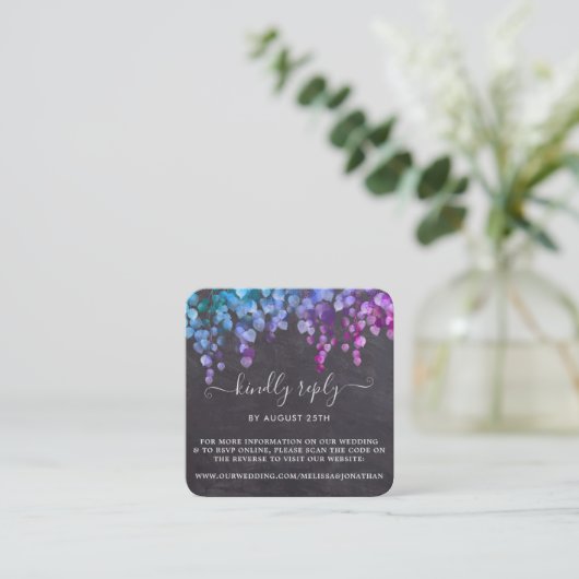 Carte D'accompagnement Rustique Eucalyptus Botanique Mariage RSVP QR Code (Debout devant)
