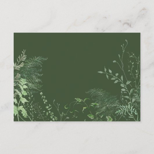 Carte D'accompagnement Rustique Fern Green Folift Accueil Emerald Green (Dos)