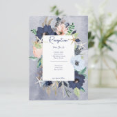 Carte D'accompagnement Rustique Floral Beach Réception Nautique (Debout devant)