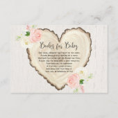 Carte D'accompagnement Rustique floral coeur demande baby shower fille (Devant)