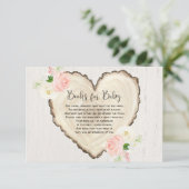 Carte D'accompagnement Rustique floral coeur demande baby shower fille (Debout devant)