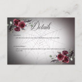 Carte D'accompagnement Rustique gothique Noir & Bourgogne Halloween Détai (Devant)