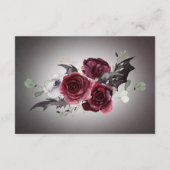 Carte D'accompagnement Rustique gothique Noir & Bourgogne Halloween Détai (Dos)