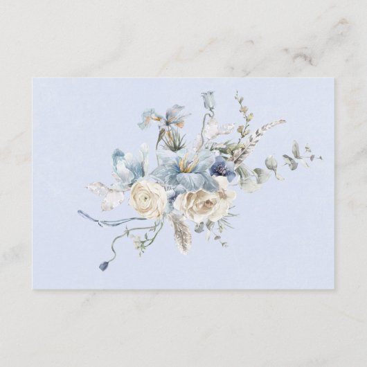 Carte D'accompagnement Rustique hiver Frosty Réception Florale Bleu & Bla (Dos)