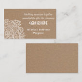 Carte D'accompagnement Rustique Kraft papier Mariage Paisley Insertion (Devant / Derrière)