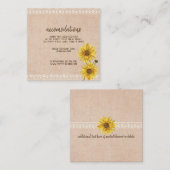 Carte D'accompagnement Rustique Lace & Burlap Sunflowers Mariage Hotel (Devant / Derrière)