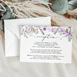 Carte D'accompagnement Rustique Lilac Aquarelle Floral Mariage Réception