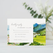 Carte D'accompagnement Rustique Mariage d'aquarelle du village de Campagn (Debout devant)