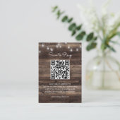 Carte D'accompagnement Rustique Mason Jar Mariage QR Code RSVP (Debout devant)