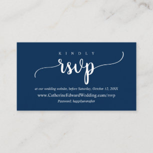 Carte D'accompagnement Rustique moderne, bleu marine, site RSVP en ligne