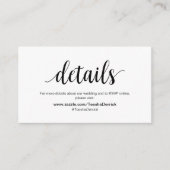 Carte D'accompagnement Rustique moderne, Noir, Détails Mariage, RSVP (Devant)