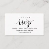 Rustique moderne, Script noir, boîtier RSVP en lig