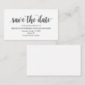 Carte D'accompagnement Rustique moderne, Script noir, Mariage Enregistrer (Devant / Derrière)
