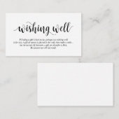 Carte D'accompagnement Rustique moderne, Script noir, Mariage Wishing wel (Devant / Derrière)