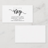 Carte D'accompagnement Rustique moderne, Script noir, réponse RSVP (Devant / Derrière)