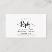 Carte D'accompagnement Rustique moderne, Script noir, réponse RSVP (Devant)