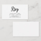 Carte D'accompagnement Rustique moderne, Script noir, réponse RSVP (Devant / Derrière)