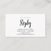 Carte D'accompagnement Rustique moderne, Script noir, réponse RSVP (Devant)